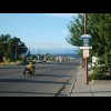 The road out of Montrose, featuring one of the motorcycle-trailer combinations which are popular aro...