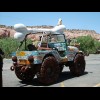 Pictures of this appear in a lot of the publicity for Hole n The Rock. It's a jeep made out of numbe...