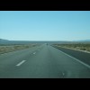 One of many straight roads in Nevada.