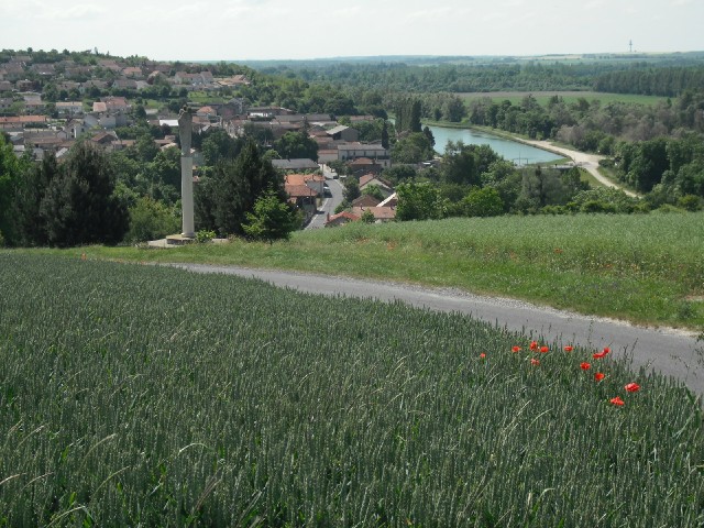 The village of Soulanges and the Marne Canal, which I am following for a while, although the road se...