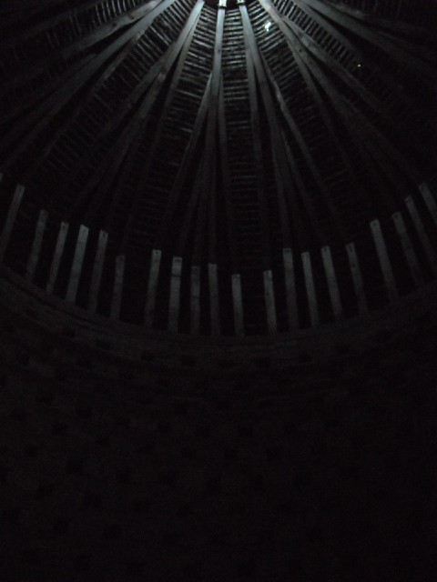 The inside of the medieval dovecote. For several years, and without any explanation, there has been ...