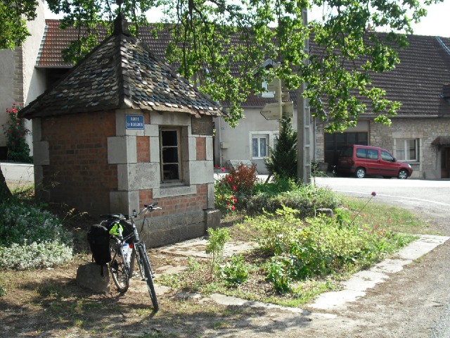 An abandoned weighbridge in Recologne. By the look of things, the rectangular planted area next to t...