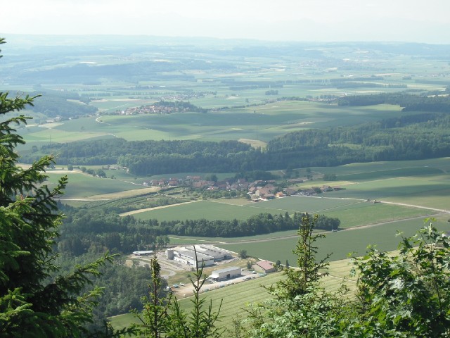 On the way down. If you look hard, you might be able to see the jagged outline of the Alps at the to...