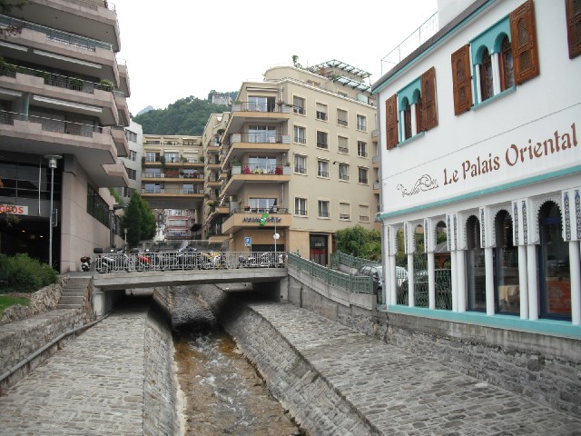 One of the streams being channelled towards the lake in Montreux.