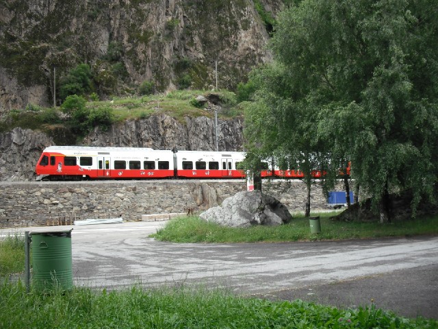 The St. Bernard Express, which runs up the valley from Martigny to Orsires. Like everything else ar...