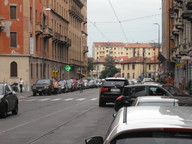 On the way into Milan. Although the traffic was reasonably heavy, the ride was quite good fun. The w...