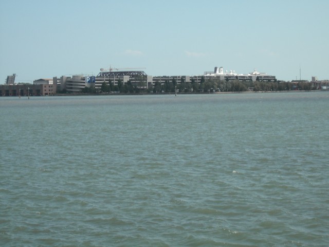 The less attractive part of Venice. This multi-storey car park and the cruise terminal have been add...