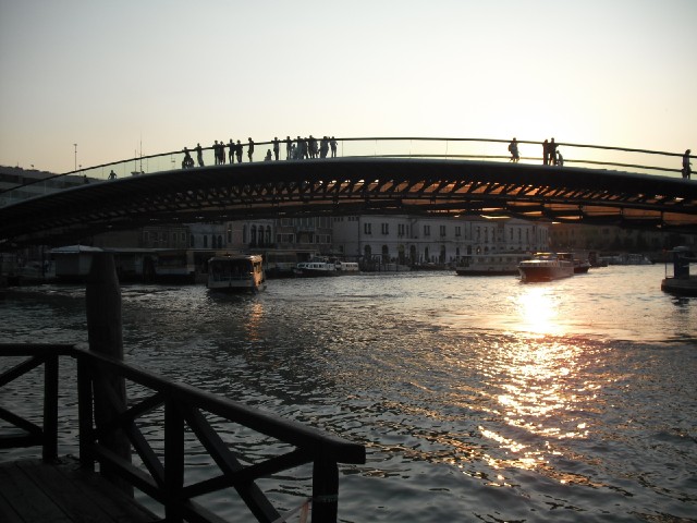The modern glass bridge. I think it's meant to be lit up at night but when I looked back at Venice f...