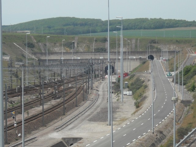 The entrance to the Channel Tunnel.