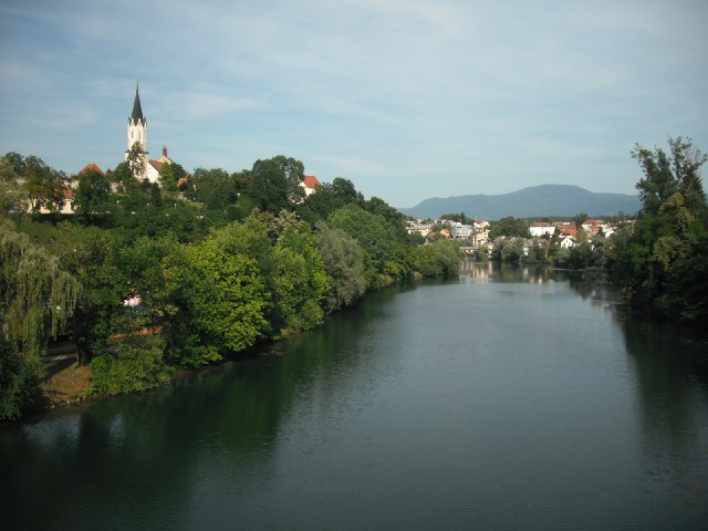 The river Krca in Novo Mesto.