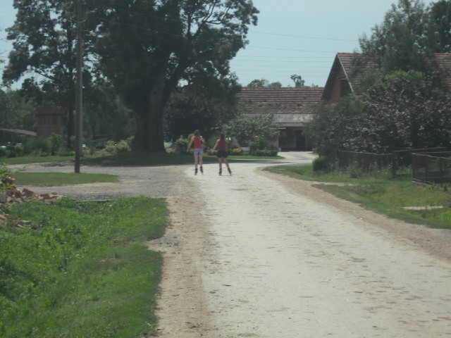 ...which is why I was a bit surprised when these rollerbladers passed me in one village.