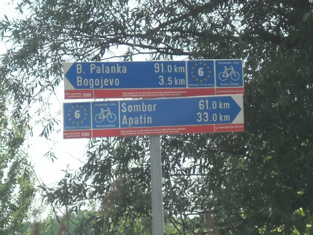 Serbia has got off to a good start with these cycle route signs. The first thing I saw as I reached ...