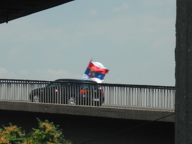 I'm  nominating this as my picture of a Serbian flag. Twice today, I was passed by groups of cars ho...