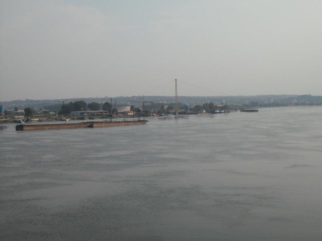 The last view of the Danube, featuring another part of the pipeline bridge.