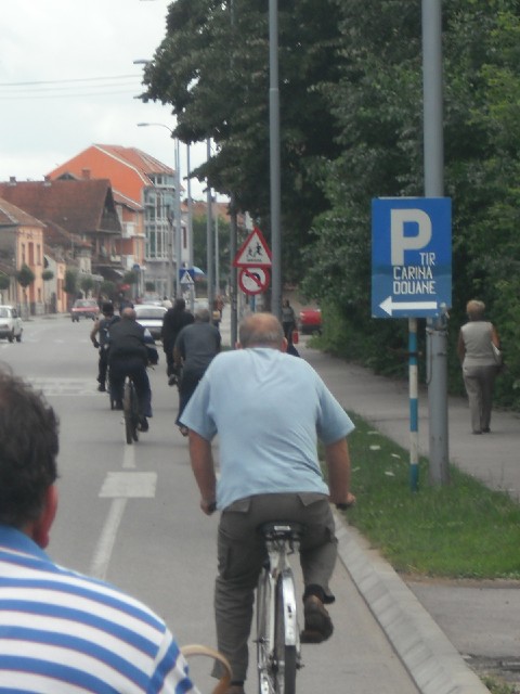 Bikes form a major part of the traffic in Pirot.