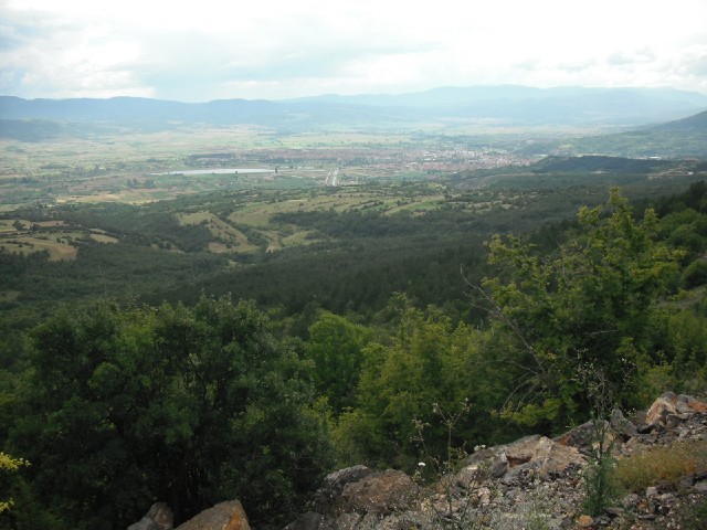 Pirot seen from half-way up the hill. The climb is turning out to be easier and quicker than I had e...