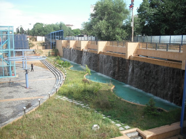 A water feature near the station.