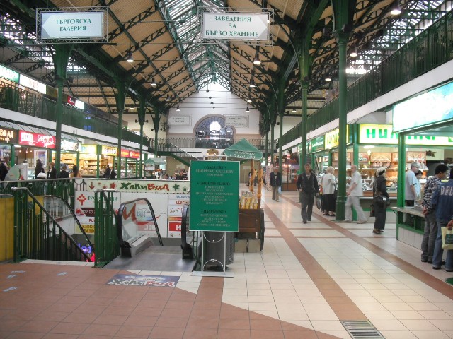 A covered market.