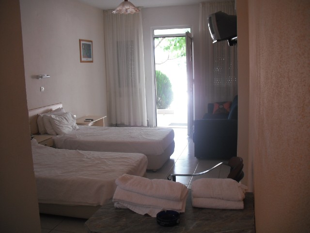 Here is my room in Greece. It's more of a holiday apartment really.<br><br>One thing that does sligh...