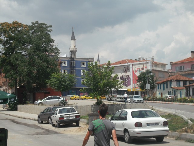 Part of Edirne. The blue building is the hotel where I would eventually end up staying tonight but I...