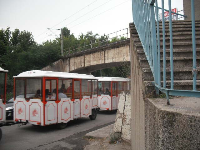 Up the stairs is the station but it's just a shelter with no information about train times or how to...