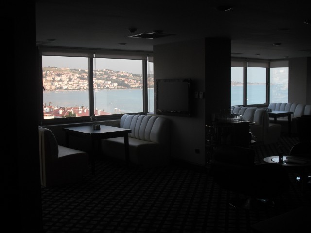 The view from some sort of bar or lounge.