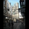 Approaching Canterbury Cathedral. I like the wooden frontage on the Debenhams on the left.