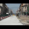 A tram line is being built along this street in Reims.