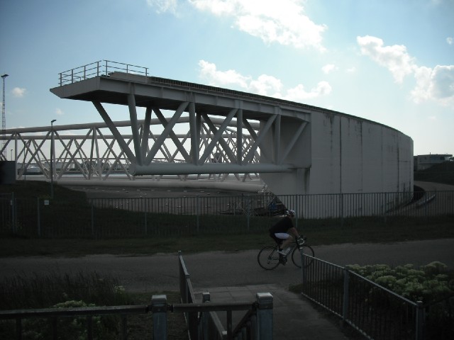 One half of the Rhein flood barrier, a pair of huge gates which can close the river off. I read once...