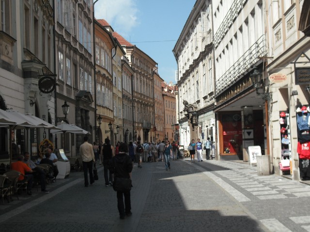 A typical street in Prague's Old Town.