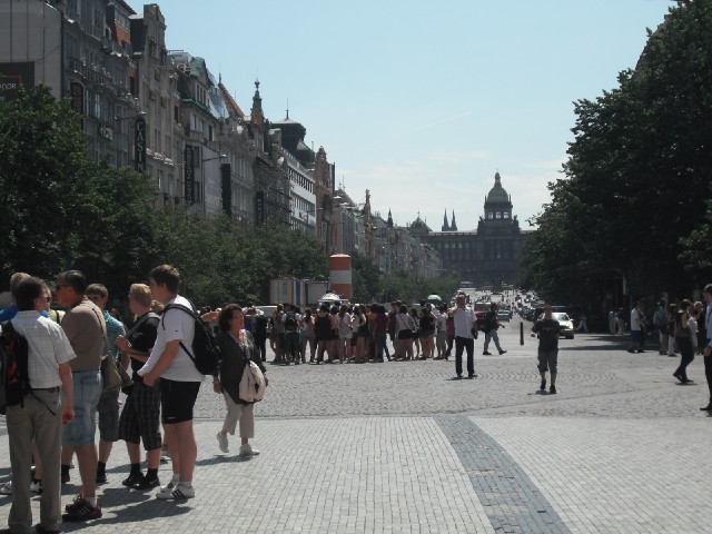 Wenceslas Square, which is actually more of a boulevard.