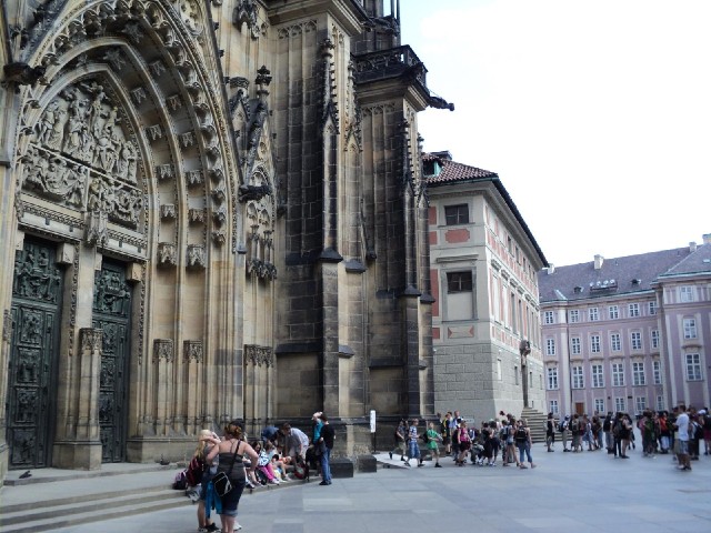 On the left is the Cathedral, inside the Castle.