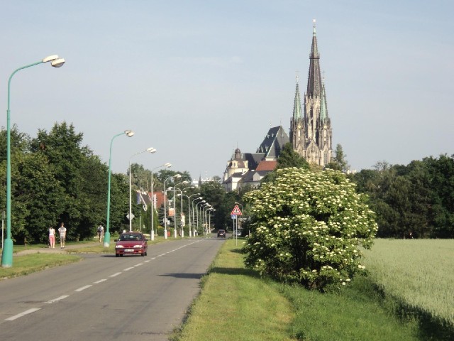 The approach to the centre of Olomouc.