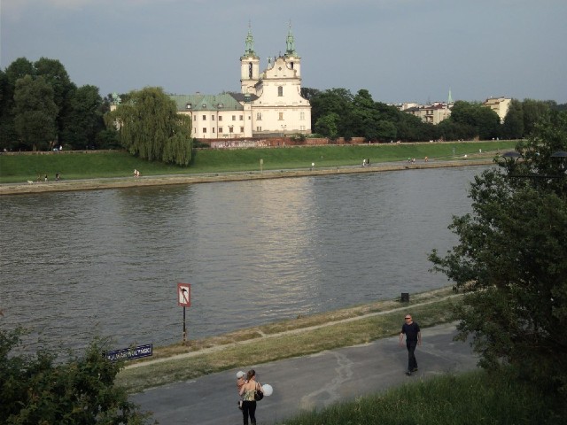 St. Stanislaus' Church, seen across the River Vistula or Wisla.