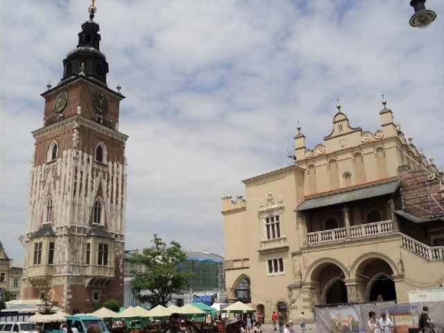 The Cloth Hall and the tower which is all that remains of the old City Hall.