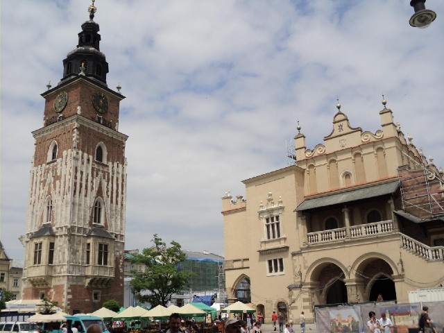 The Cloth Hall and the tower which is all that remains of the old City Hall.
