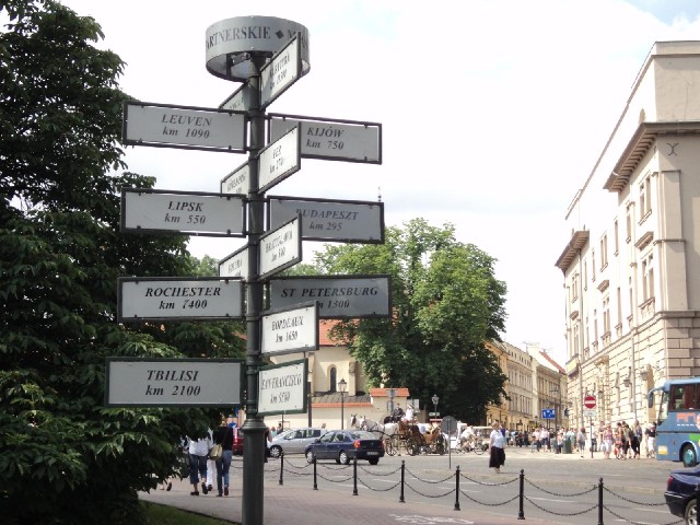 Some of Krakow's twin cities.