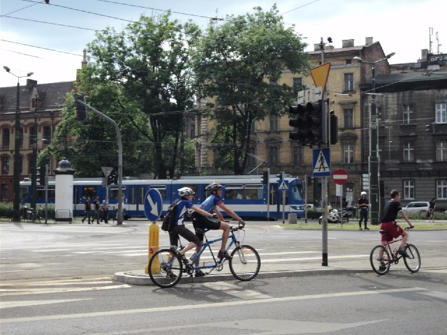 A tandem, and a policeman who's using his whistle a lot. For a moment, I was worried that he might h...