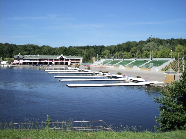 There's a proper rowing lake here. I hadn't been expecting that.