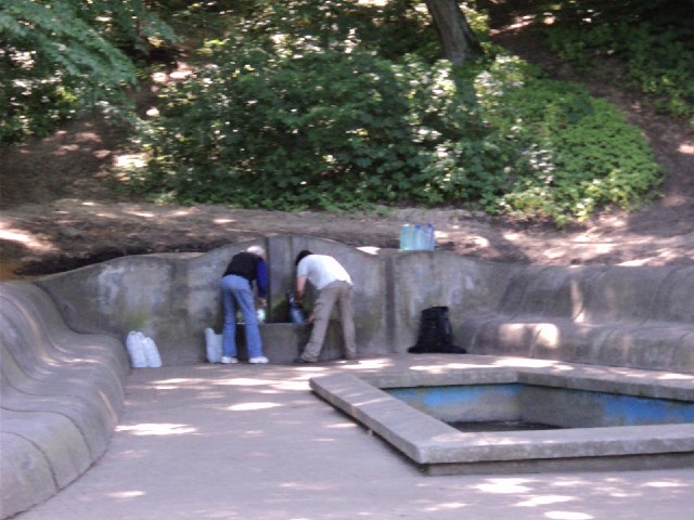 I haven't seen many water fountains on this trip. I would have re-filled my bottles here but these t...