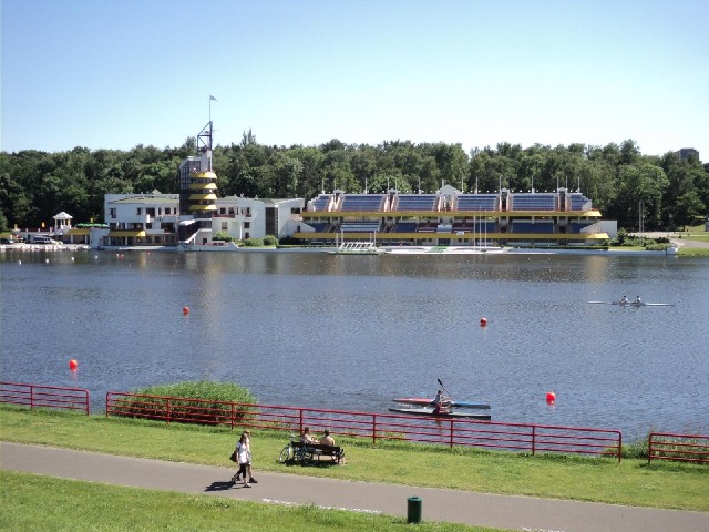 Some people using the lake.