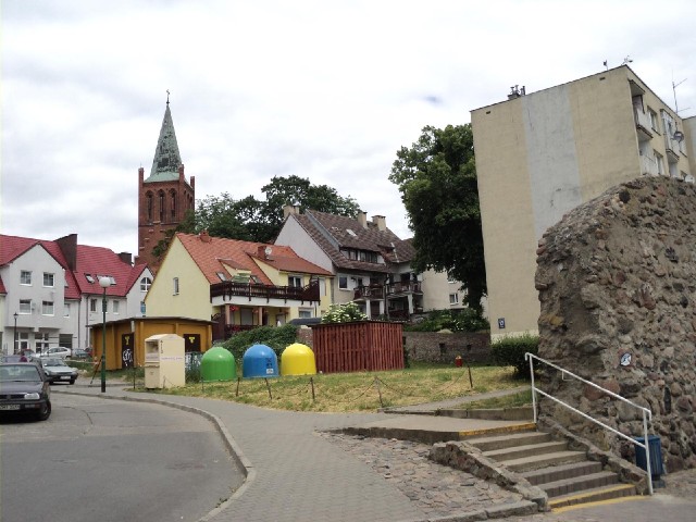 Another view of Barlinek. This must be part of the old town walls on the right.