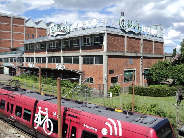 The Carlsberg brewery.<br><br>As well as allowing bikes, the train also give free Internet access, a...