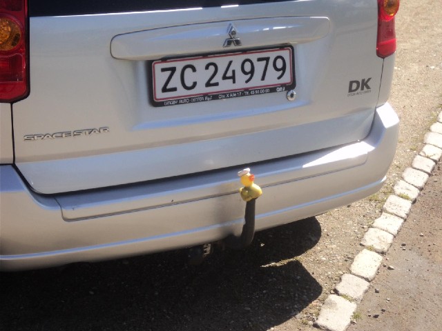 It's not the number plate that amused me here; just the nautical rubber duck. This is still at Vordi...