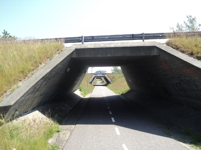 I know where I am now. I remember examining whether there was a cycle route through this motorway ju...