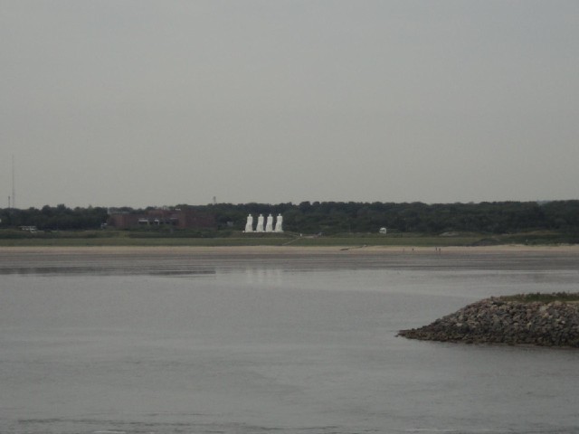 Statues on the shore near Esbjerg.