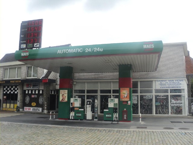 Here's an interesting arrangement. It's an automated self-service petrol station and the building wh...