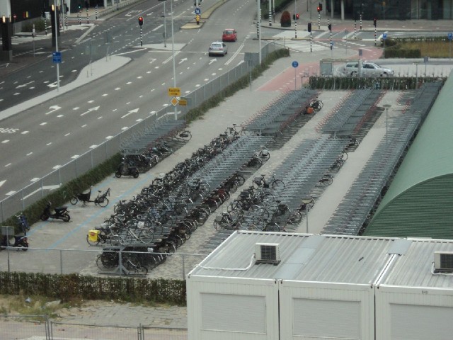 Bike parking opposite Zaandam station.