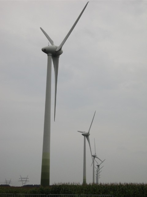 More turbines. Thes have the shaded green colouring which I have seen in Germany on previous trips.