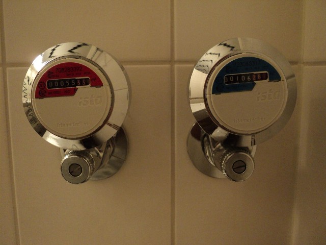 Hot and cold water meters in the bathroom. How unusual. My shower, which as always included washing ...
